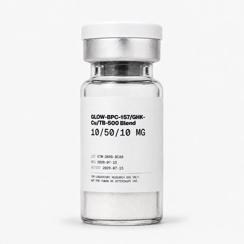 Certamer GLOW-BPC-157/GHK-Cu/TB-500 Blend 10/50/10MG vial, lyophilized powder, research use only